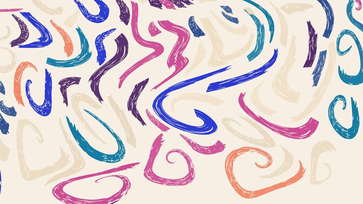 vector background with brush curve objects