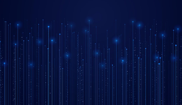 vector binary code dark blue background coding or hacker concept big data