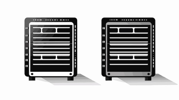 Vector vector black server icon isolated on white background