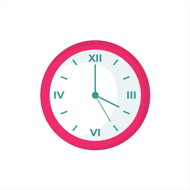 Vector vector clock and time flat vector illustration