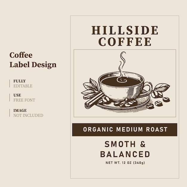 Vector vector coffee label design template