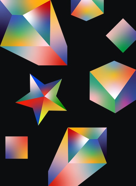 Vector vector colorful abstract wallpaper background various fractal shape and layout composition