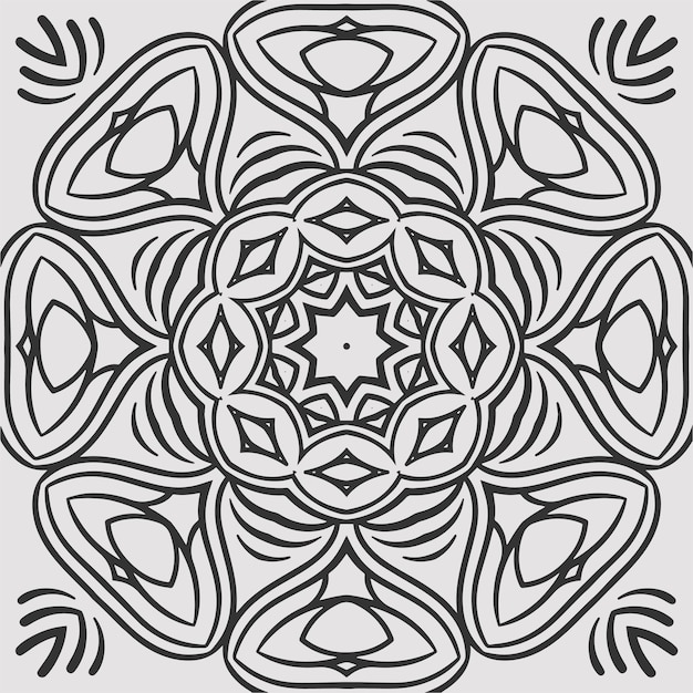 Vector vector coloring  geometrical ornament flower shapes pattern background.
