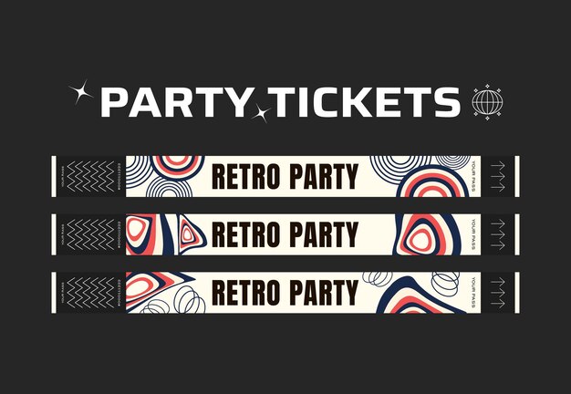 Vector vector control tickets bracelets for events