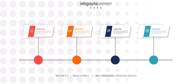 Vector vector creative infographic four steps template