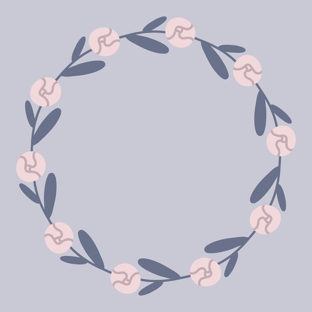 Vector vector cute illustration with pions flower frame