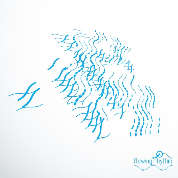 Vector vector cybernetic background, chaotic abstract lines illustration.