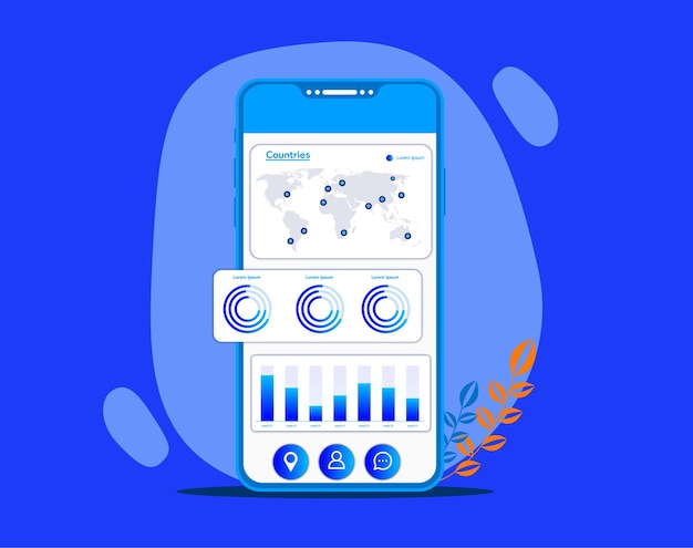 Vector vector dashboard user panel template vactor ui ux elements vactor analytics