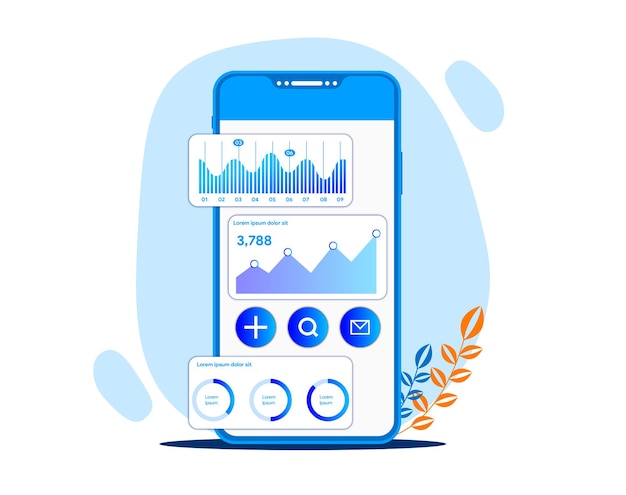 Vector vector dashboard user panel template vactor ui ux elements vactor analytics