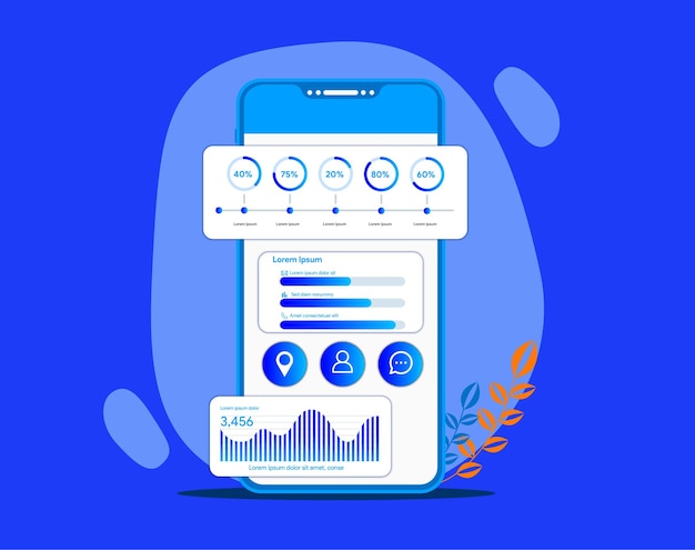 Vector vector dashboard user panel template vactor ui ux elements vactor analytics
