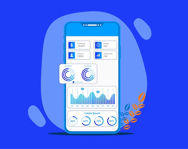 Vector vector dashboard user panel template vactor ui ux elements vactor analytics