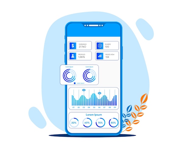 Vector vector dashboard user panel template vactor ui ux elements vactor analytics