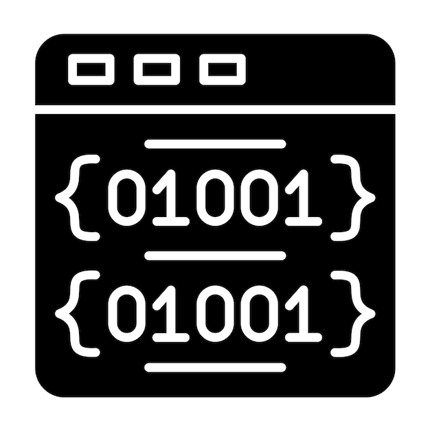 Vector vector design binary code icon style