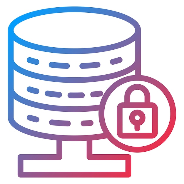 Vector vector design database lock icon style