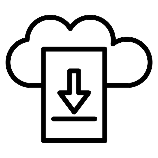 Vector vector design download file on cloud icon style