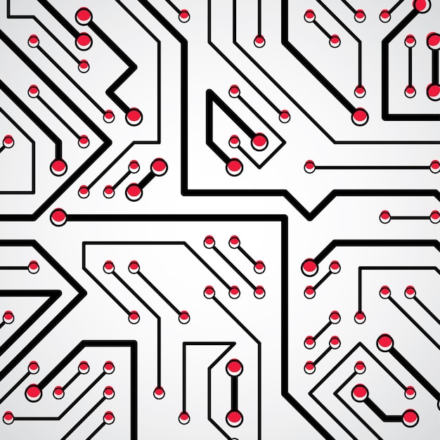 Vector vector digital technology background with circuit board elements, computer scheme texture. device component, microprocessor abstract illustration.
