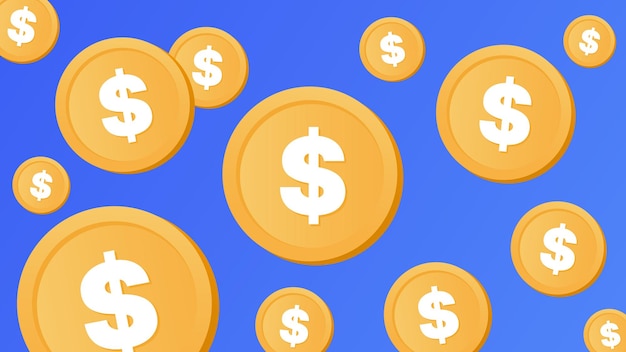 Vector vector dollar coins falling illustration