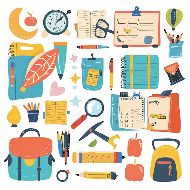 Vector vector education school study design student book illustration icon concept background pe