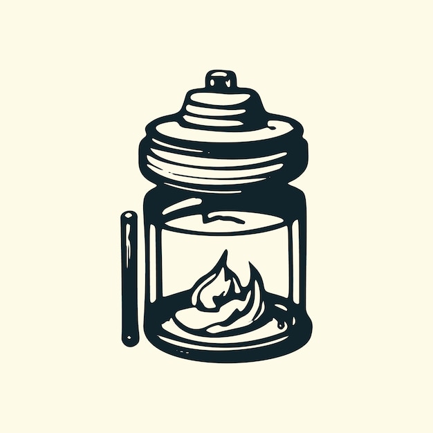 Vector vector fire icon illustration with flames and fuel