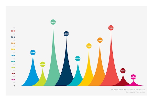 Vector vector flat design statistics column graph chart design infograph