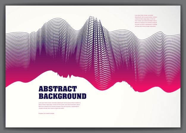 Vector vector fluid flow wavy abstract background. 3d colorful gradient motion art. lined texture, dynamic surface, curve lines, flow shape.