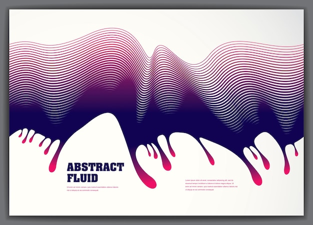 Vector vector fluid flow wavy abstract background. 3d colorful gradient motion art. lined texture, dynamic surface, curve lines, flow shape.