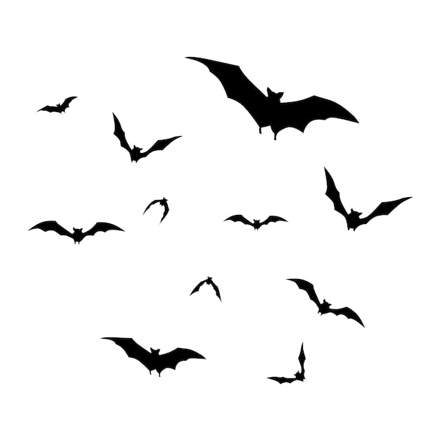 Vector vector flying bats group isolated