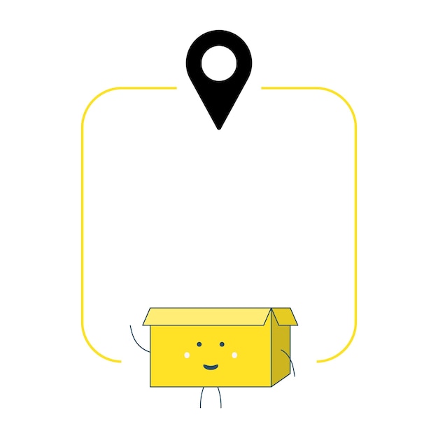 Vector vector frame with map point and box character there is an option to insert your text or image