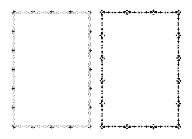 Vector vector frames black on a white background