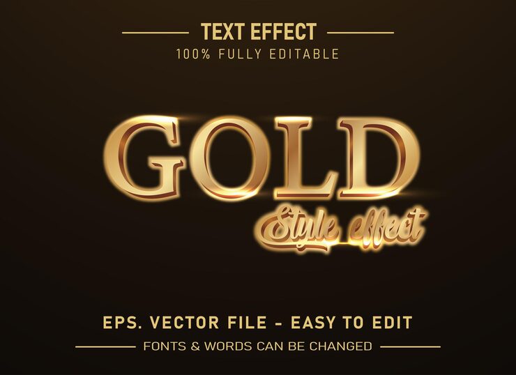 Vector gold modern editable text effect