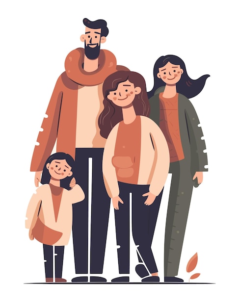 Vector vector a group of happy family illustration
