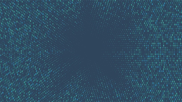 Vector vector halftone letter binary code pattern forming rays coding language symbols forming a sun rays