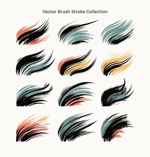 Vector vector hand draw colorful abstract texture brush stroke background banner template