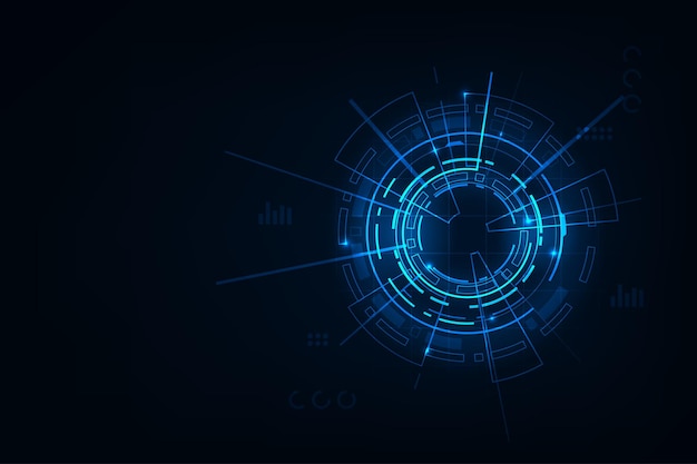 Vector vector hud screen tech system innovetion futuristic blue background