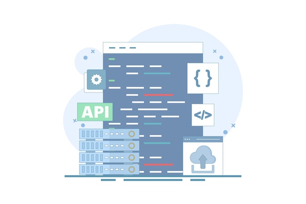 Vector vector illustration about application programming interface concept or api