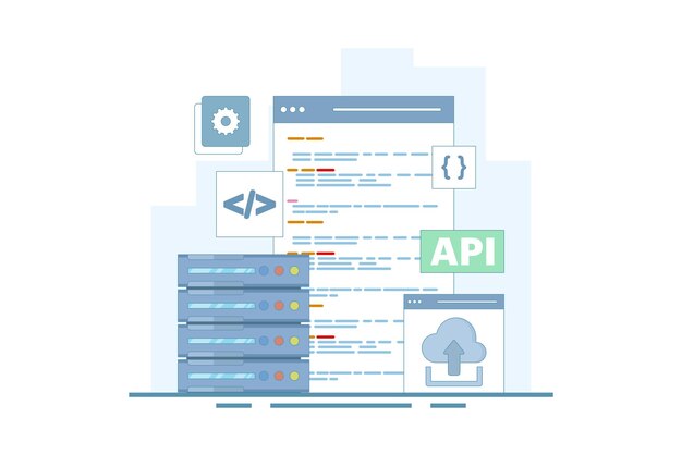 Vector vector illustration about application programming interface concept or api