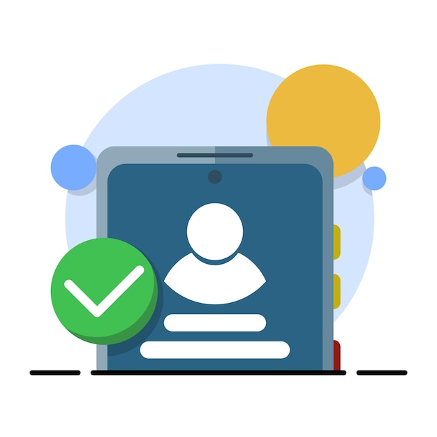 Vector vector illustration about the concept of successful login or account has been registered