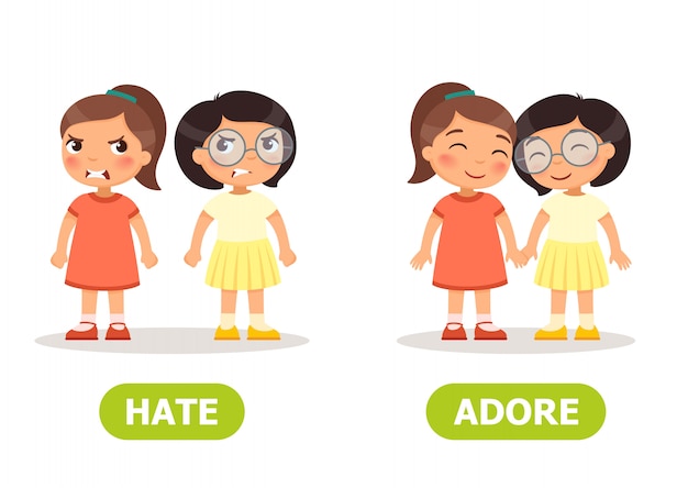 Vector vector illustration antonyms and opposites