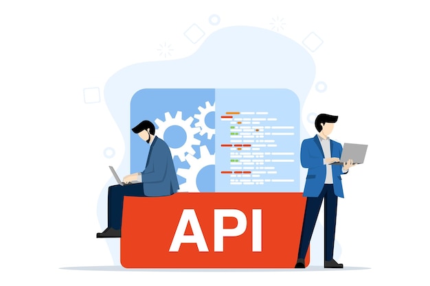 Vector vector illustration of api application programming interface concept of coding service