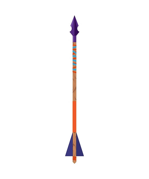 Vector vector illustration of arrow with feathers