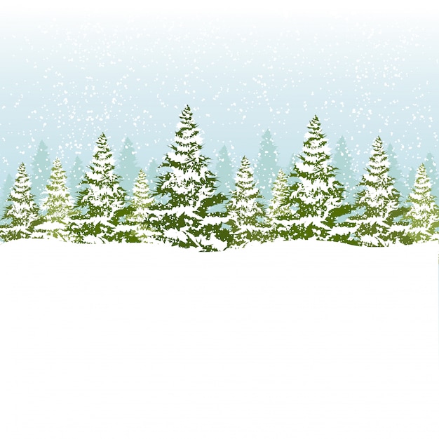 Vector vector illustration of christmas forest.