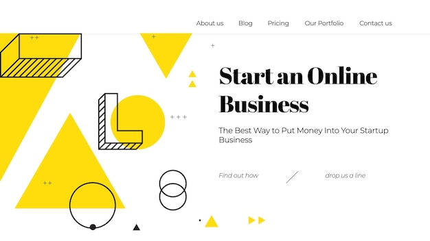 Vector vector illustration concept with universal abstract shapes text for website design and development app responsive programming seo maintenance banner landing page template