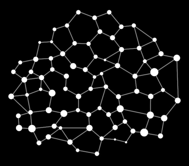 Vector vector illustration of digital network abstract neural net with dots ai blockchain and data science connections graphic