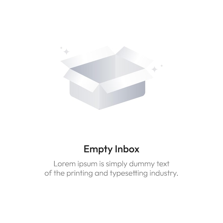 Vector Illustration of 'Empty Inbox' Empty State for Android App and Web UI Premium Empty State