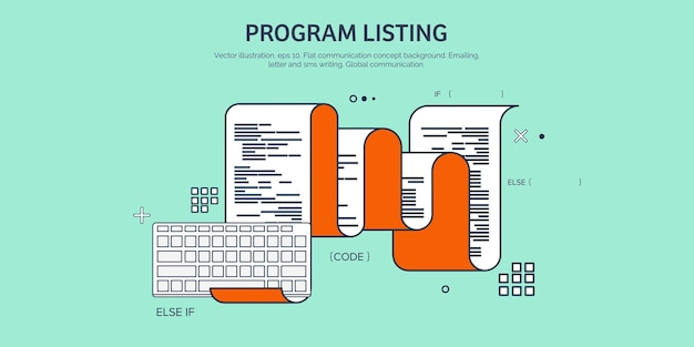 Vector vector illustration flat background coding programming seo search engine optimization app