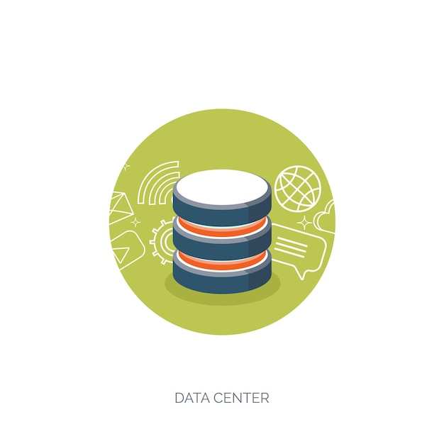 Vector vector illustration flat cloud computing background data storage network technology multimedia