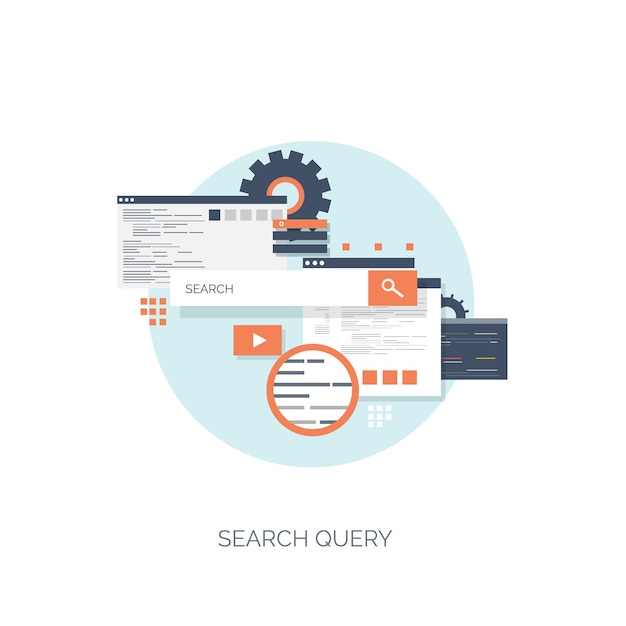 Vector vector illustration flat computing background programming coding web development and search seo