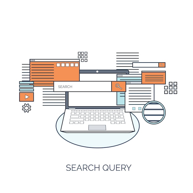 Vector vector illustration flat computing background programming coding web development and search seo