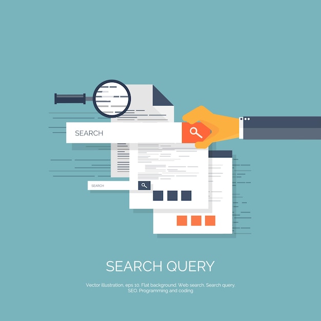 Vector vector illustration flat computing background programming coding web development and search seo