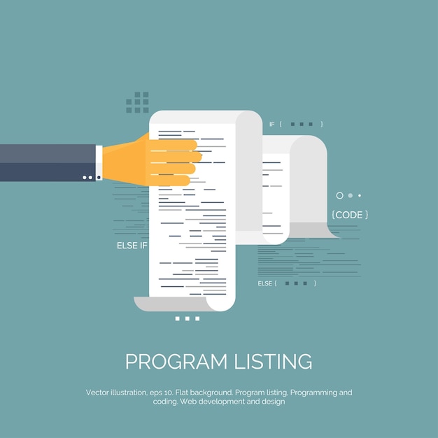 Vector vector illustration flat computing background programming coding web development and search seo
